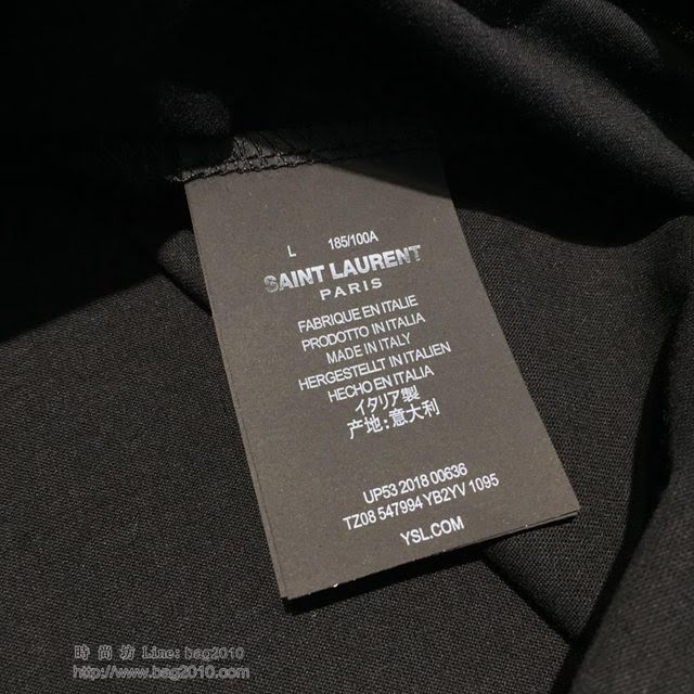 Saint Laurent短袖 19春夏新款 聖羅蘭男士黑色T恤  tzy1698